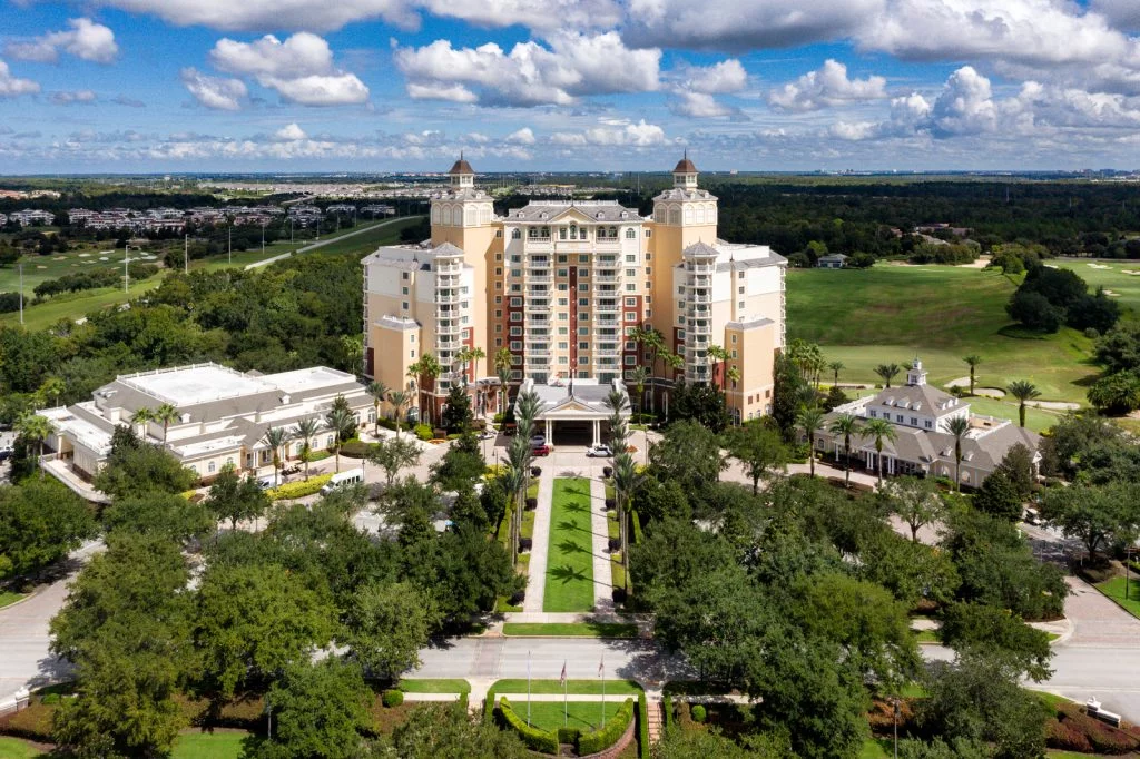 Reunion Grande and golf course viewed from above