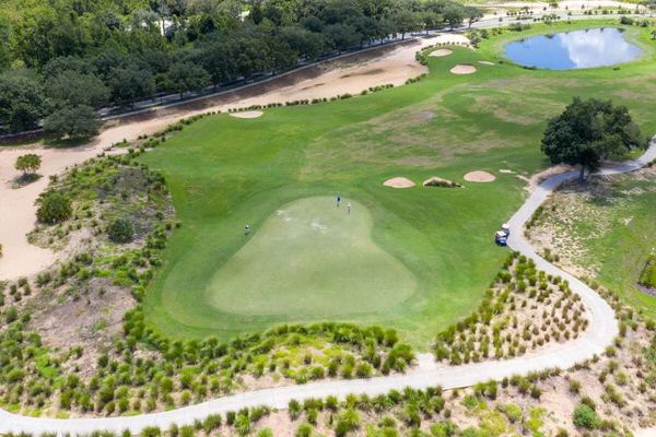 aerial view of mystic dunes golf course