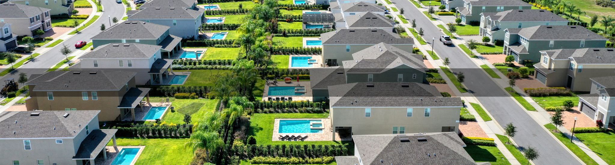 encore resort homes with pool aerial