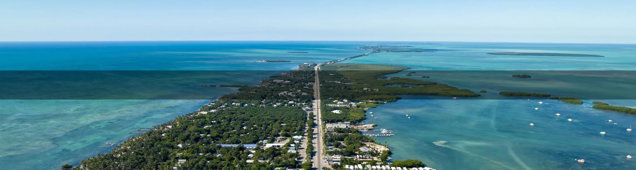 islamorada aerial view of island and ocean