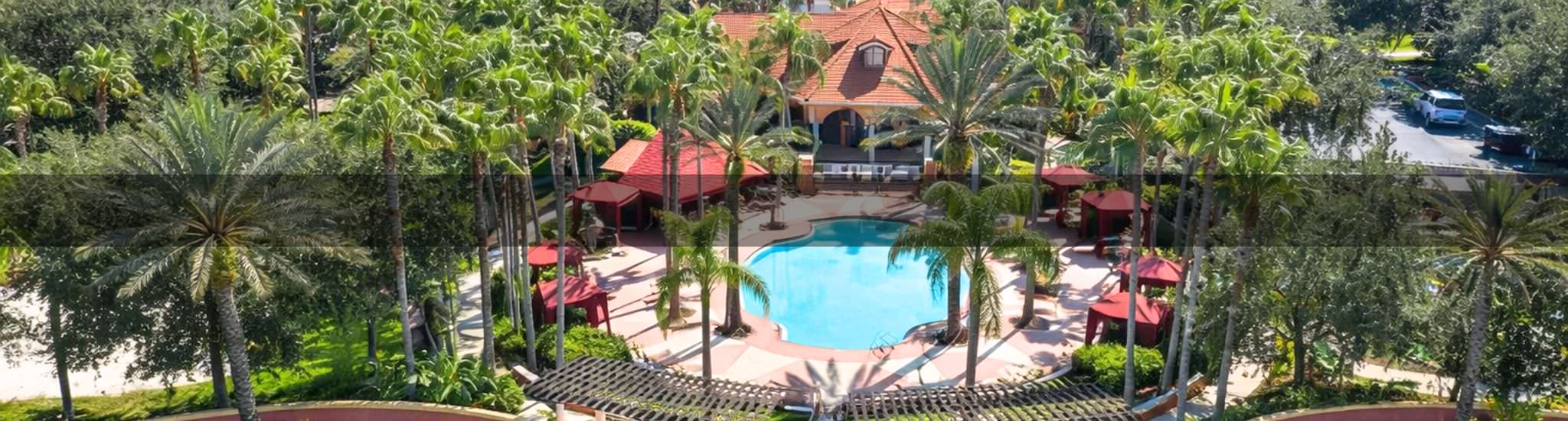 solana resort pool aerial view banner