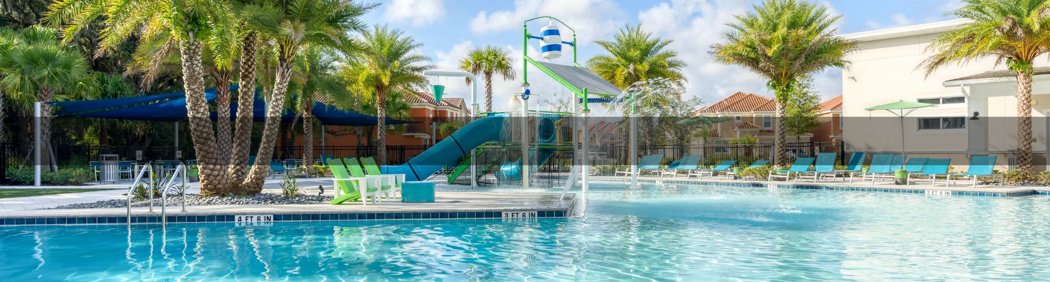 veranda palms pool with slide