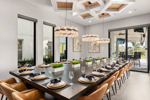 luxury orlando vacation home dining table perfect for large groups or family travel