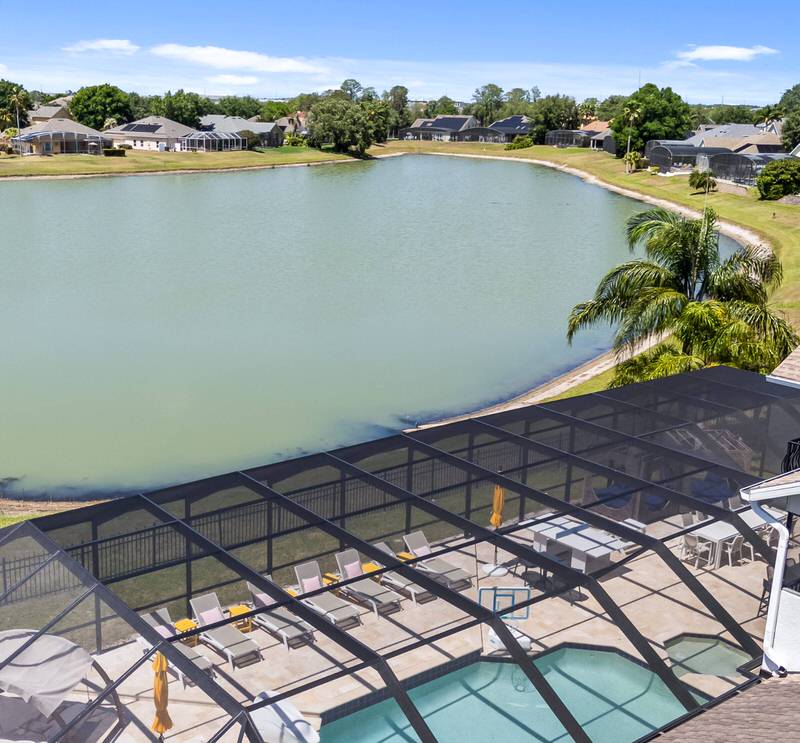 aerial lake view from formosa gardens orlando private vacation home