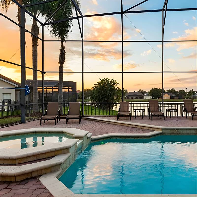 florida sunset from formosa gardens private pool home