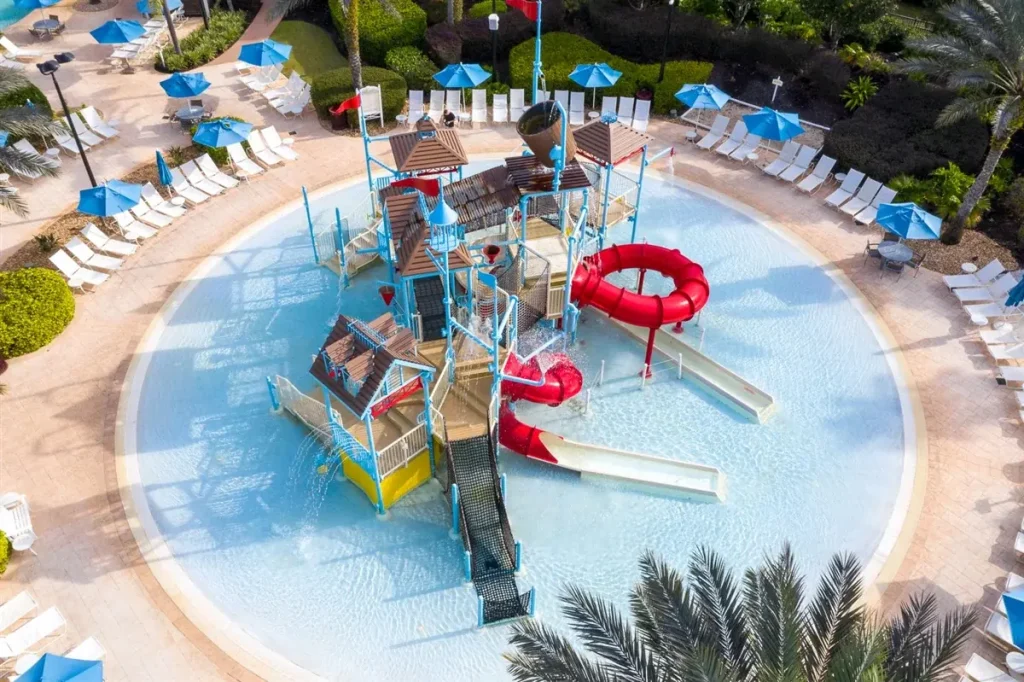 Reunion resort water park kids splash area